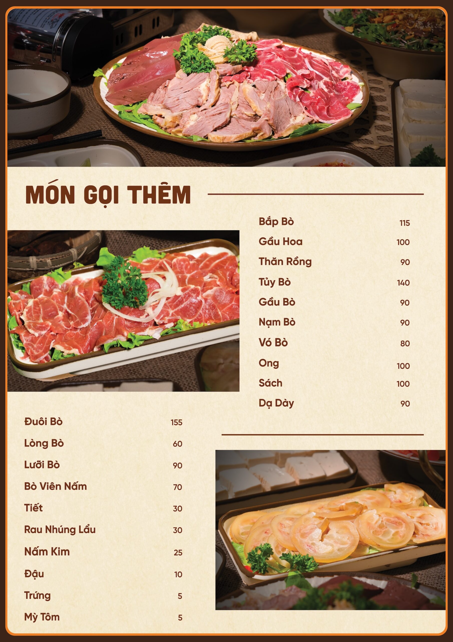 Tờ 3 - mặt trước - Món gọi thêm